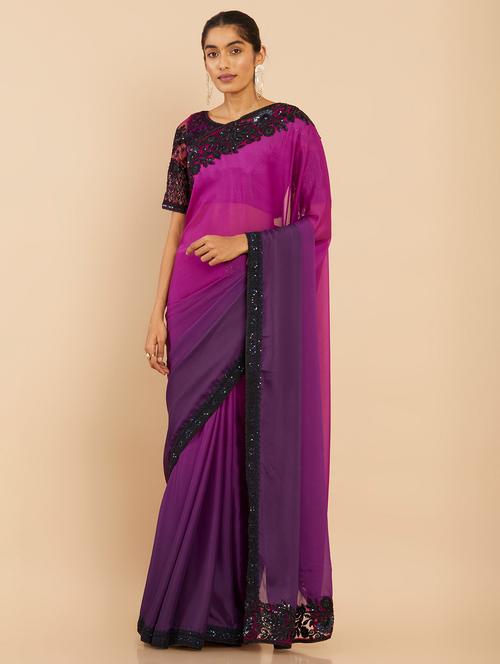 embroidered charming fancy saree with blouse - 18933281 - Very Small Image - 1