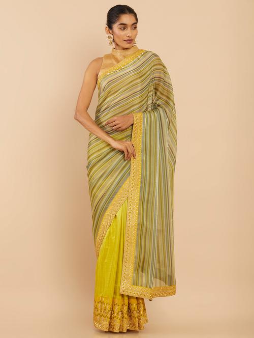 green jamdani saree - 18933314 - Very Small Image - 1