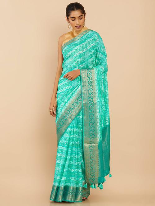 women's solid blue colored saree - 18933322 - Very Small Image - 1