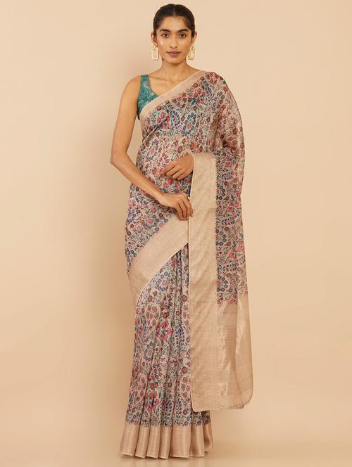 women's floral multi colored saree - 18933344 - Very Small Image - 1