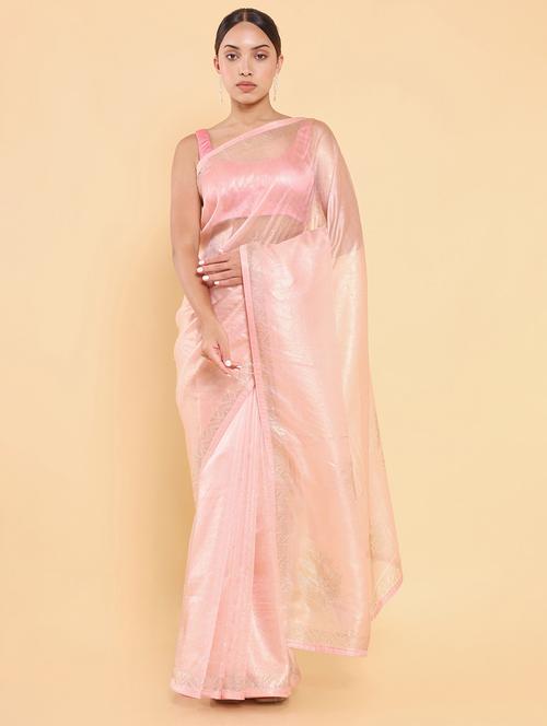pink jamdani saree - 18933397 - Very Small Image - 1