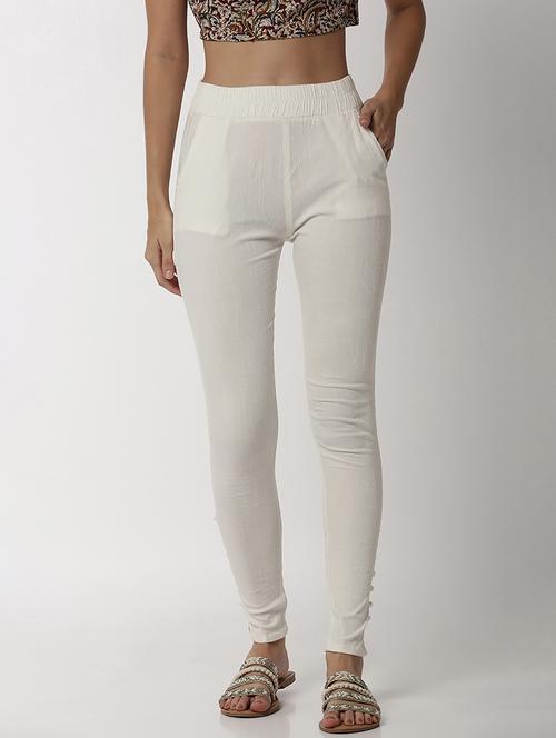 white cotton leggings - 18934822 - Very Small Image - 1