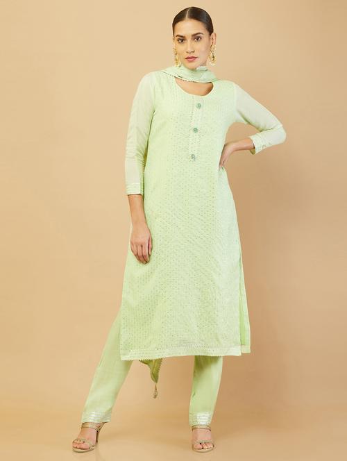 women embroidered unstitched suit set - 18934862 - Very Small Image - 1