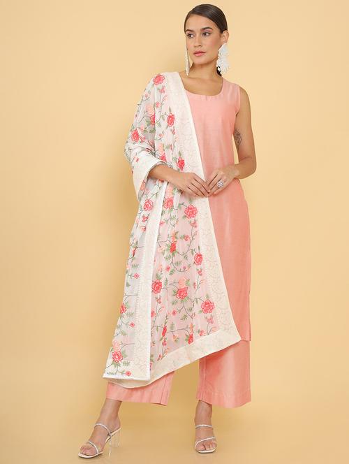 off-white embroidered dupatta - 18935080 - Very Small Image - 1