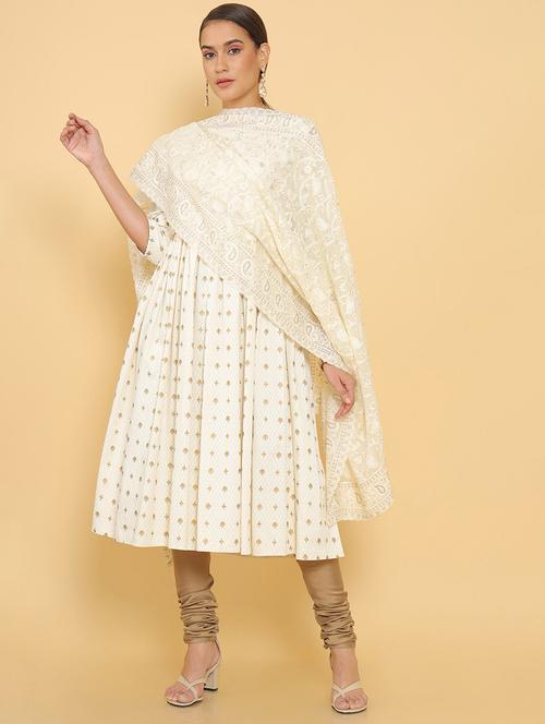 offwhite organza dupatta - 18935091 - Very Small Image - 1