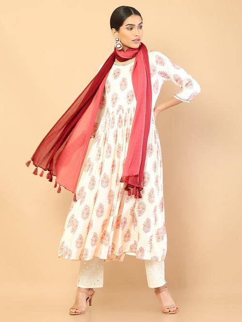 red polyester dupatta - 18935116 - Very Small Image - 1