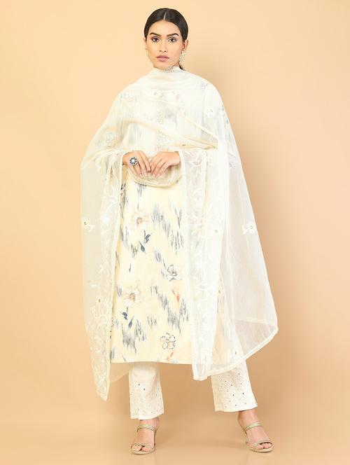 white solid dupatta - 18935119 - Very Small Image - 1