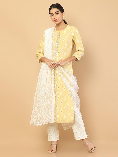 white embroidered dupatta - 18935120 - Very Small Image - 1