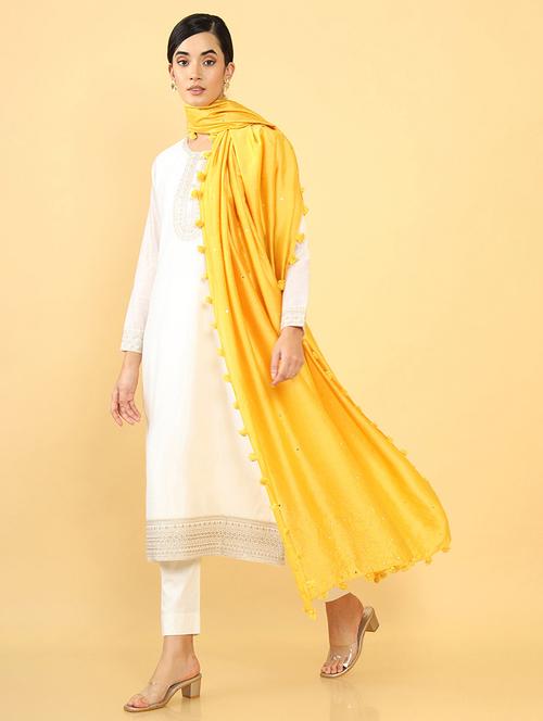 yellow embroidered dupatta - 18935136 - Very Small Image - 1
