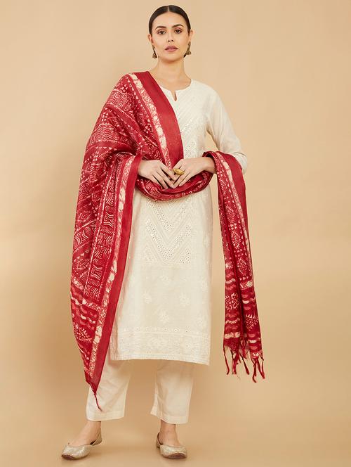 maroon printed dupatta - 18935224 - Very Small Image - 1