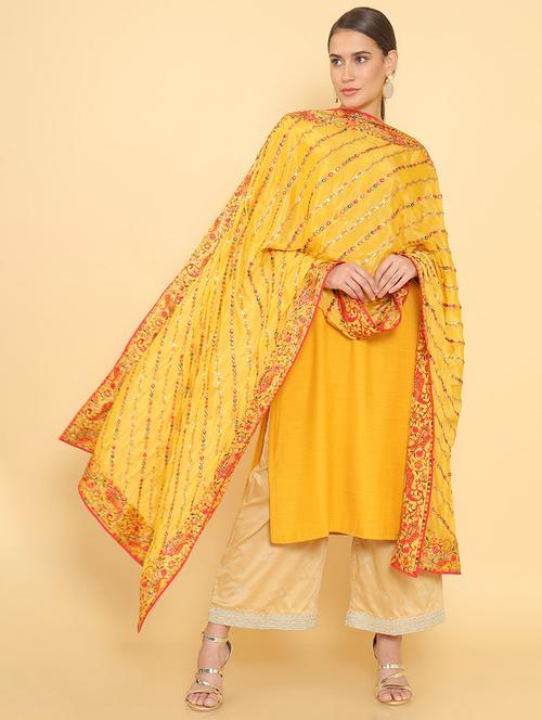 floral embroidered dupatta - 18935258 - Very Small Image - 1