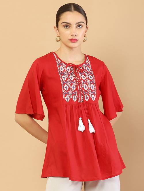 women bell sleeve a-line tunic - 18935337 - Very Small Image - 1