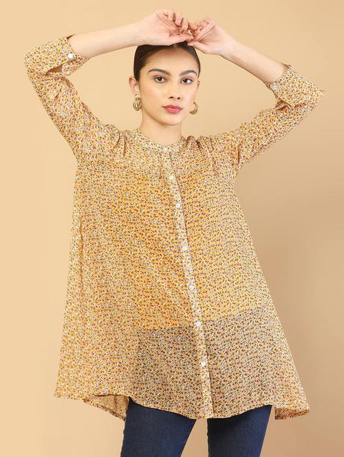 women three quarter sleeve a-line tunic - 18935341 - Very Small Image - 1