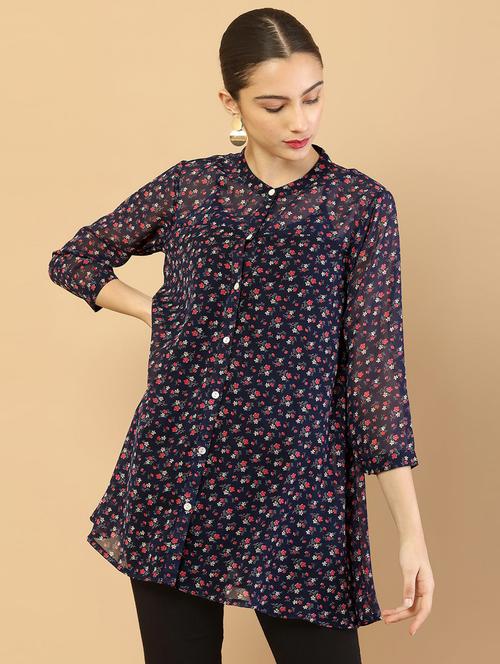 women three quarter sleeve a-line tunic - 18935345 - Very Small Image - 1