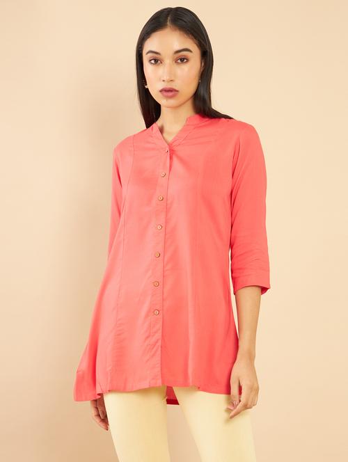women three quarter sleeve a-line tunic - 18935370 - Very Small Image - 1