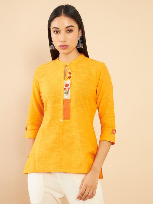 women three quarter sleeve a-line tunic - 18935373 - Very Small Image - 1