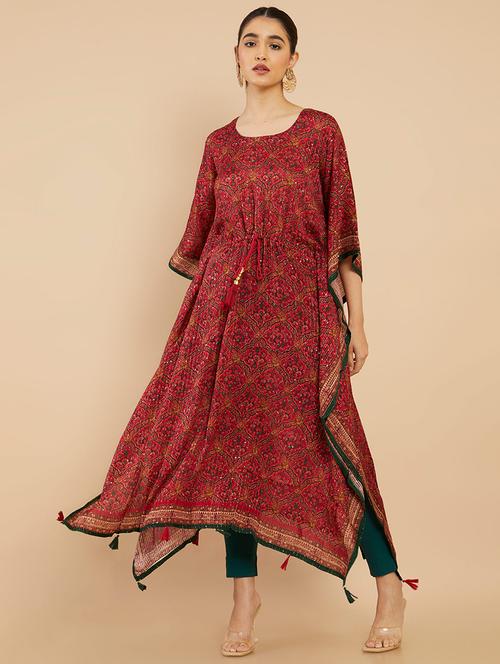red cotton kaftan - 18935508 - Very Small Image - 1