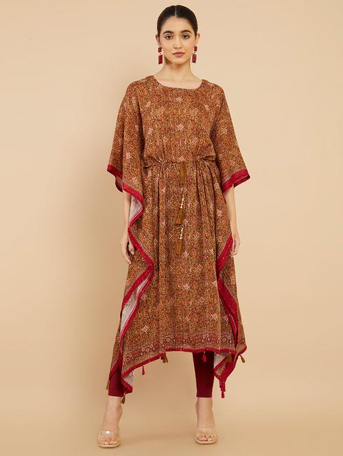 navy blue cotton kaftan - 18935509 - Very Small Image - 1