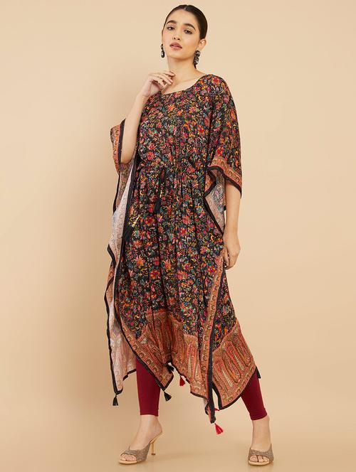 maroon cotton kaftan - 18935513 - Very Small Image - 1