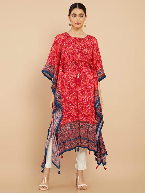 red cotton null kaftan - 18935523 - Very Small Image - 1