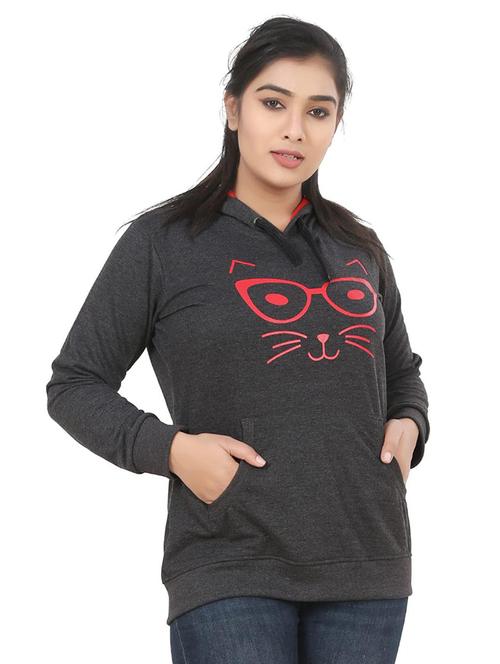 hooded neck graphic sweatshirt - 18940309 - Very Small Image - 1