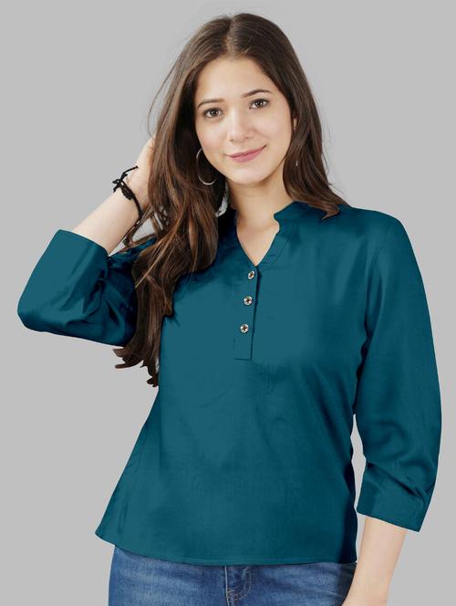teal solid a line top - 18940389 - Very Small Image - 1