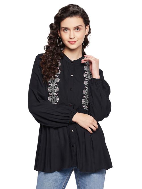 black embroidered tunic - 18941338 - Very Small Image - 1