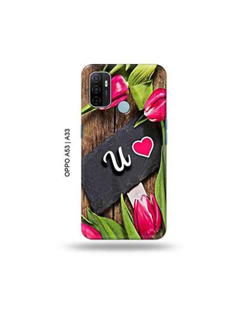 flower letter u back cover compatible with oppo a53 2020, oppo a33 2020, oppo a53s - 18947351 - Very Small Image - 1