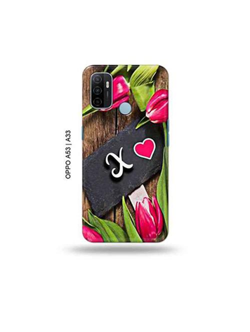 flower letter x back cover compatible with oppo a53 2020, oppo a33 2020, oppo a53s - 18947354 - Very Small Image - 1