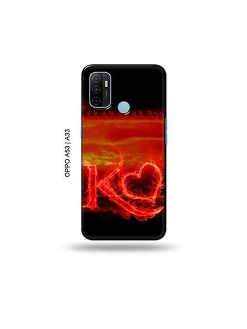 fire heart letter k back cover compatible with oppo a53 2020, oppo a33 2020, oppo a53s - 18947369 - Very Small Image - 1