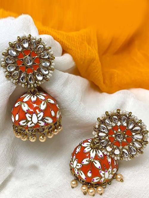 gold metal earing set - 18949108 - Very Small Image - 1