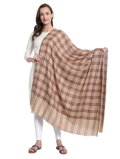 women's checks shawl - 18949165 - Very Small Image - 1