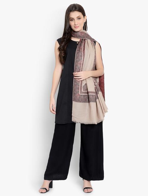 women's self design shawl - 18949186 - Very Small Image - 1