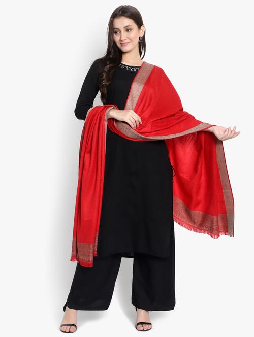 red wool shawl - 18949190 - Very Small Image - 1