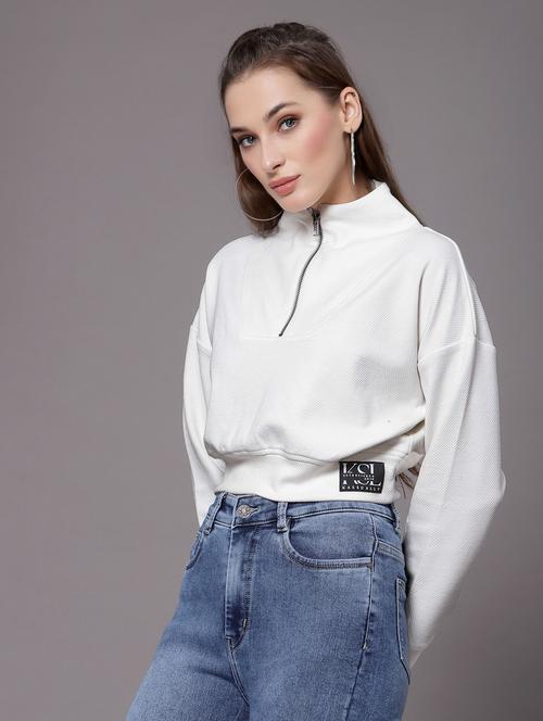 zip up solid sweatshirt - 18949776 - Very Small Image - 1