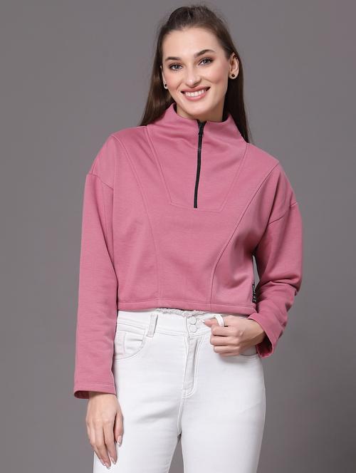 high neck solid sweatshirt - 18949779 - Very Small Image - 1