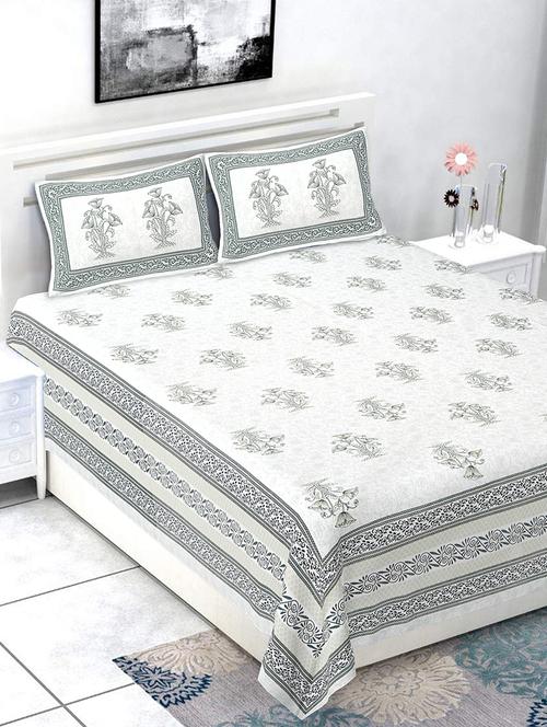 printed cotton double bedsheets with 2 pillow covers - 18950718 - Very Small Image - 1