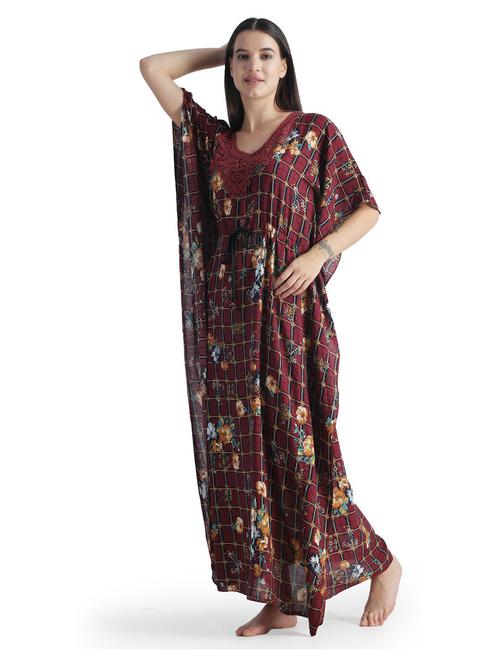 red printed nighty - 18950791 - Very Small Image - 1