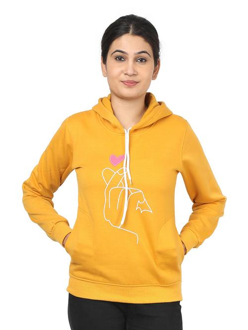 yellow chest print hooded sweatshirt - 18950849 - Very Small Image - 1