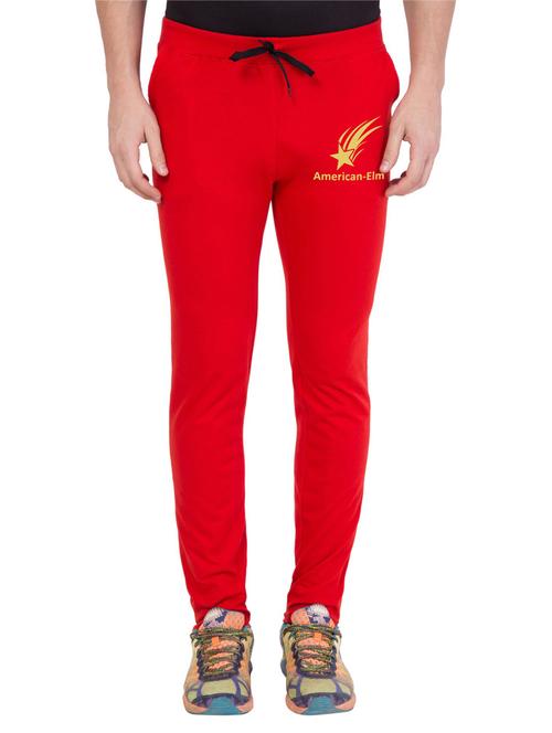 red cotton blend full length track pant - 18951785 - Very Small Image - 1