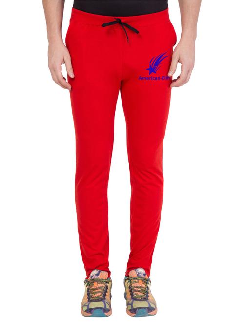 red cotton blend full length track pant - 18951786 - Very Small Image - 1