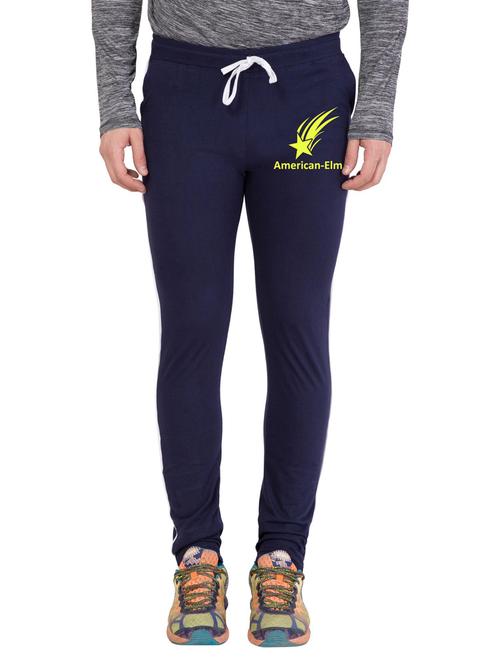 blue cotton blend full length track pant - 18951788 - Very Small Image - 1