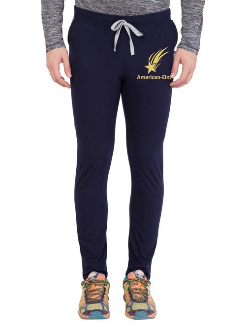 blue cotton blend full length track pant - 18951802 - Very Small Image - 1