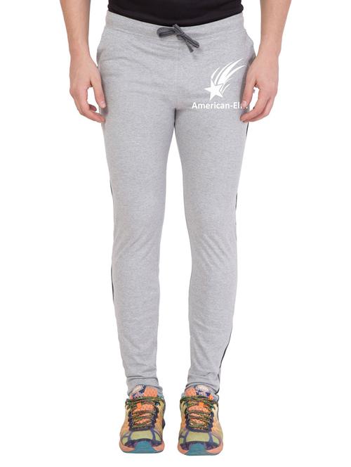 grey cotton blend full length track pant - 18951806 - Very Small Image - 1