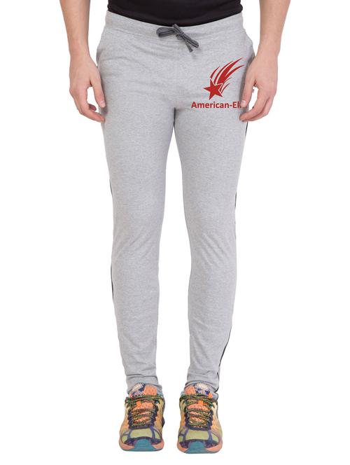 grey cotton blend full length track pant - 18951808 - Very Small Image - 1