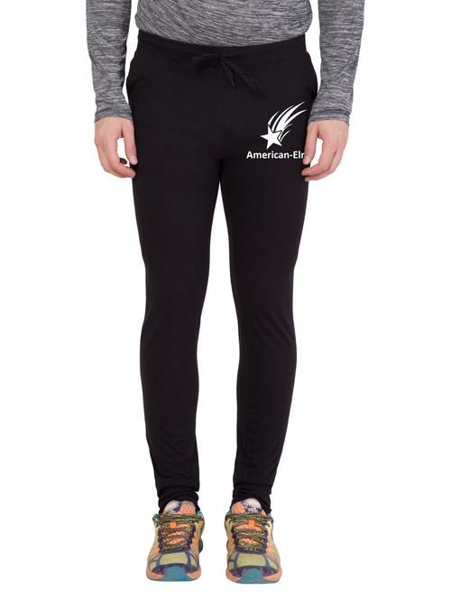 black cotton blend full length track pant - 18951839 - Very Small Image - 1