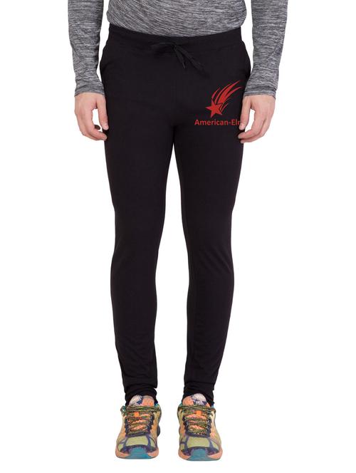 black cotton blend full length track pant - 18951841 - Very Small Image - 1