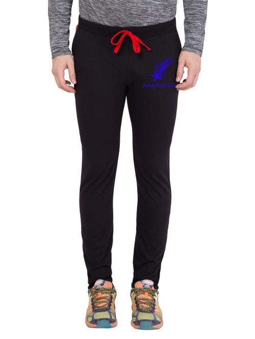 black cotton blend full length track pant - 18951856 - Very Small Image - 1