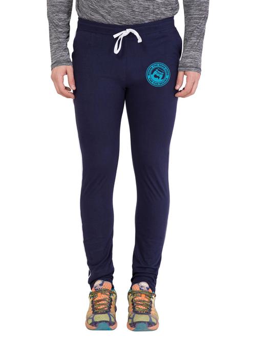 blue cotton blend full length track pant - 18951891 - Very Small Image - 1