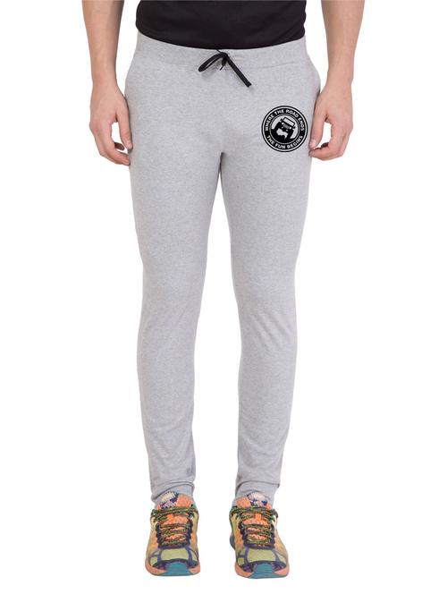 grey solid full length track pant - 18951921 - Very Small Image - 1